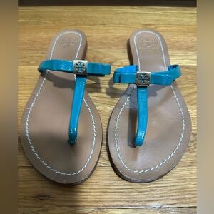 Tory Burch LeighAnne blue Leather Sandals